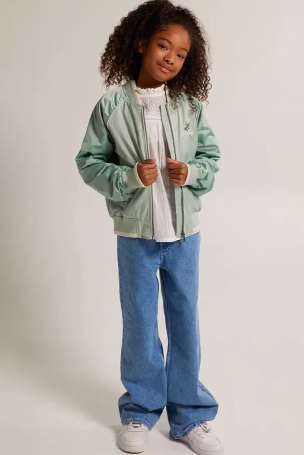 Vestes<America Today Blouson Baseball Juniper JR Blue/white | Sage