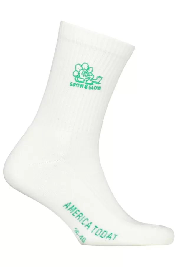 Chaussettes | Accessories<America Today Chaussettes Thabo Fun White/green | Cherryred | White/purple