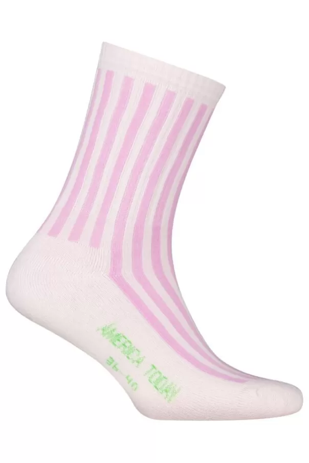 Chaussettes | Accessories<America Today Chaussettes Toca AOP Navy/khaki | Softpink