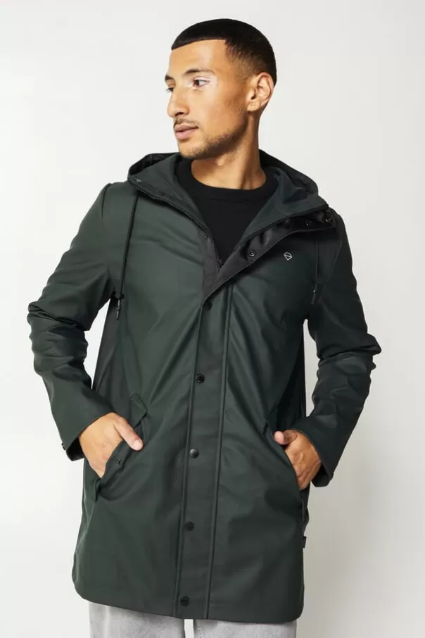 Vestes | Men's raincoats<America Today Imperméable Jace Washedblack | Deepblue | Green
