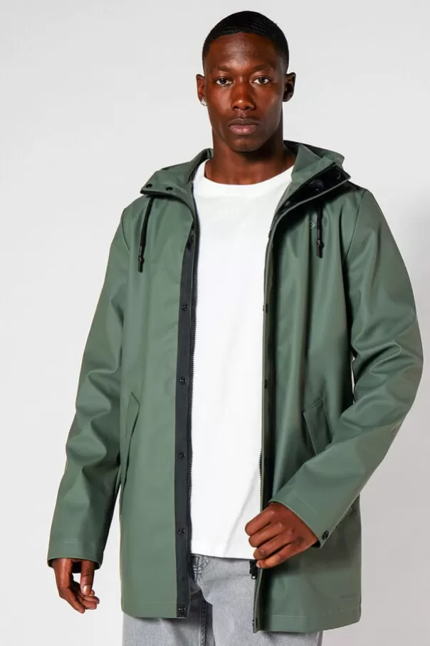 Vestes | Men's raincoats<America Today Imperméable Jace Washedblack | Deepblue | Green