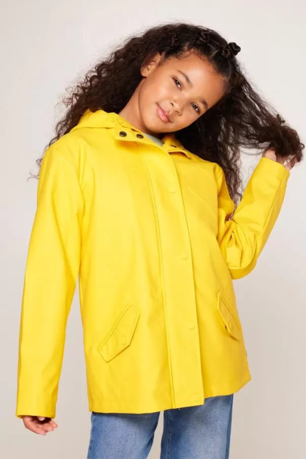 Vestes | Girls' raincoats<America Today Imperméable Janice JR short Yellow | Black | Navy
