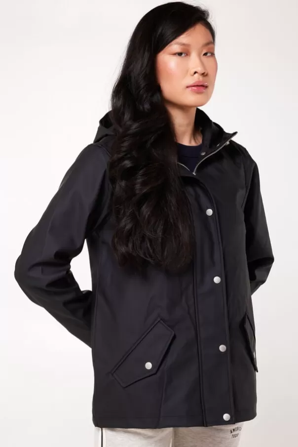 Vestes | Women's raincoats<America Today Imperméable Janice short Black | Sage | Navy