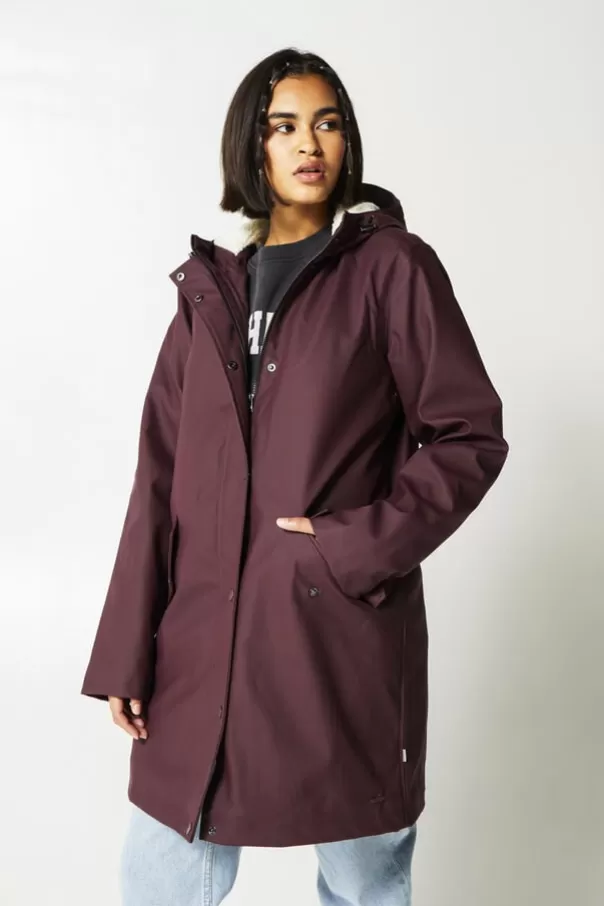 Vestes | Women's raincoats<America Today Imperméable Janice Teddy Hardgreen | Burgundy | Oldpink