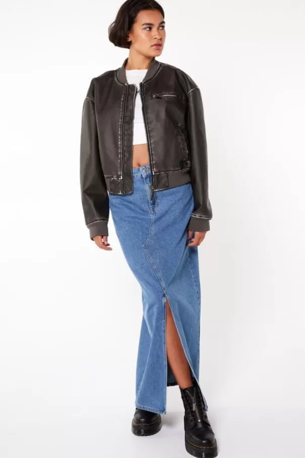 Jupes<America Today Jupe Raxid Washedblack | Denimblue