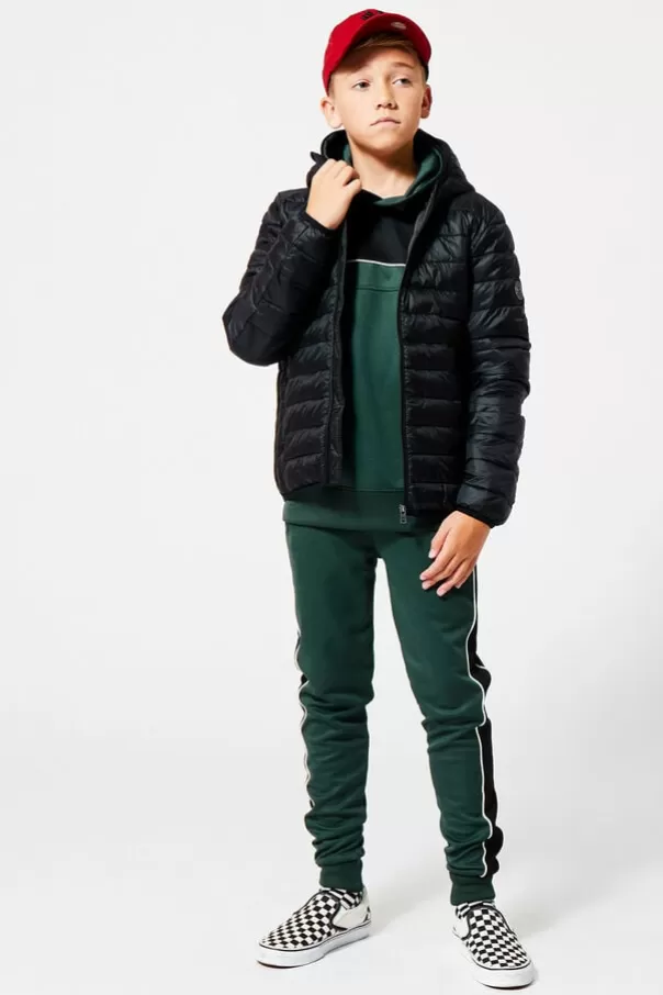 Vestes<America Today Matelassé veste à capuche Black | Midnight | Red | Hardgreen