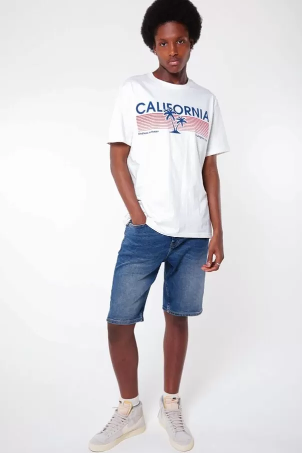 Shorts<America Today Short Robert Mediumblue | Bleacheddenim | Offwhite