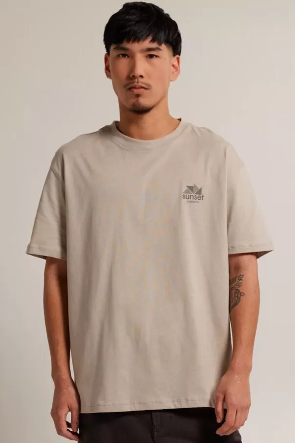 T-shirts & Polo's<America Today T-shirt Esper Cement | Washedblue | Offwhite